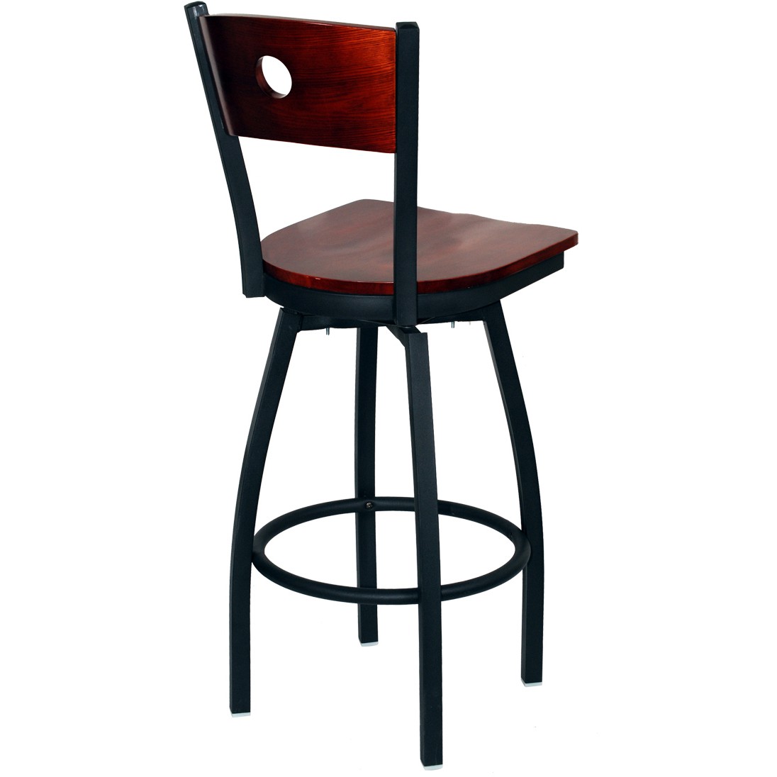 Interchangeable Back Metal Swivel Bar Stool With A Circled Back