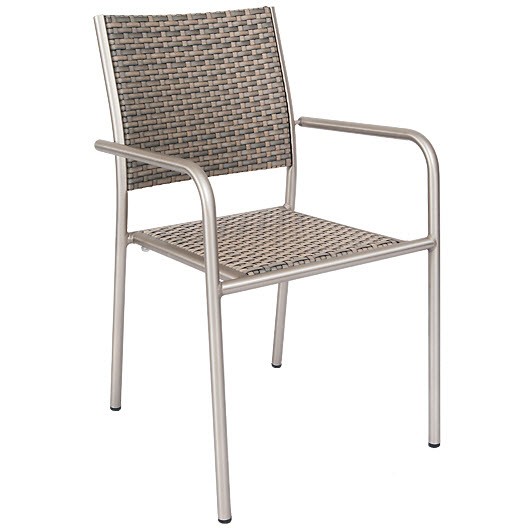 Aluminum Patio Arm Chair with Faux Rattan
