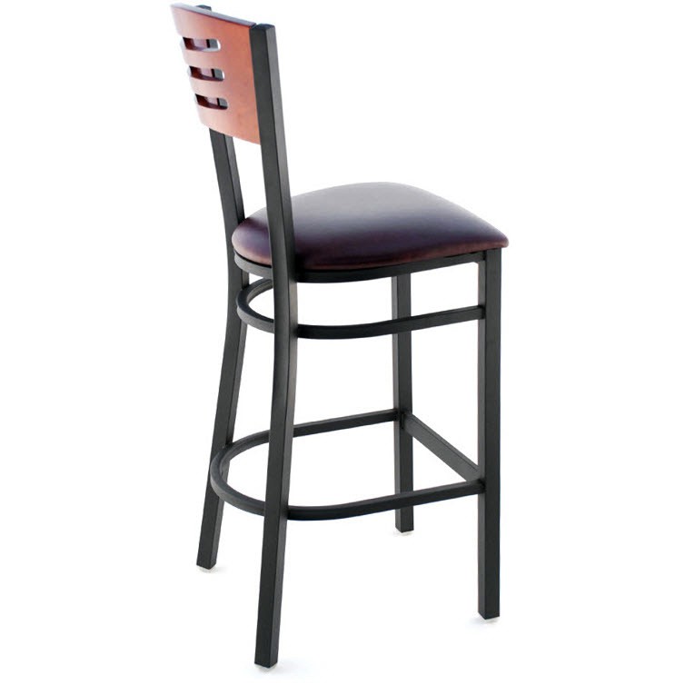 Interchangeable Back Metal Bar Stool with 3 Slats