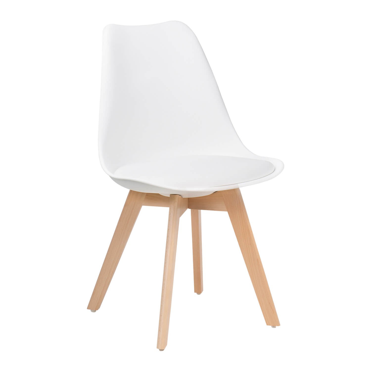 Nordic Style Wood Chair in White
