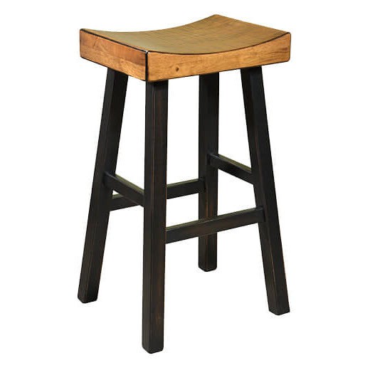 Backless Wood Saddle Bar Stool Enjoy free shipping on most stuff, even big stuff.