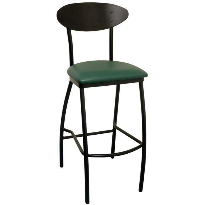 Modern Oval Back Metal Bar Stool