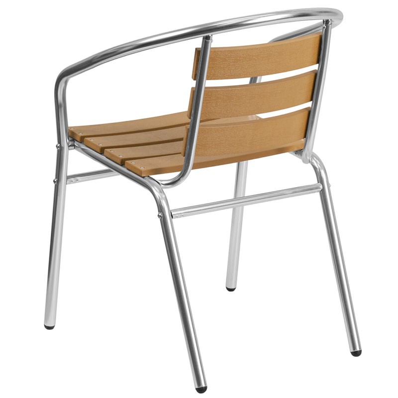 Economy Aluminum Faux Teak Patio Chair