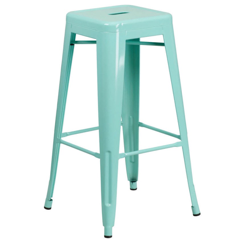 Backless Light Blue Bistro Metal Bar Stool (850 x 850 Pixel)