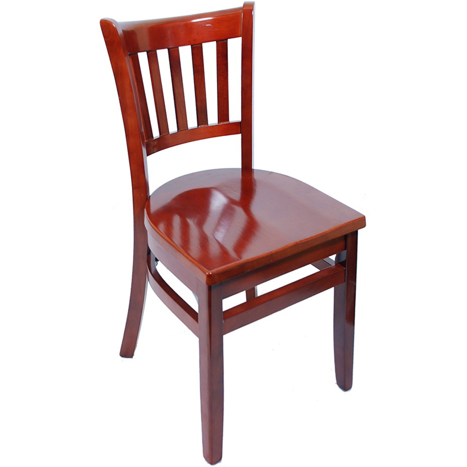 Wood Vertical Slat Restaurant Dining Chair