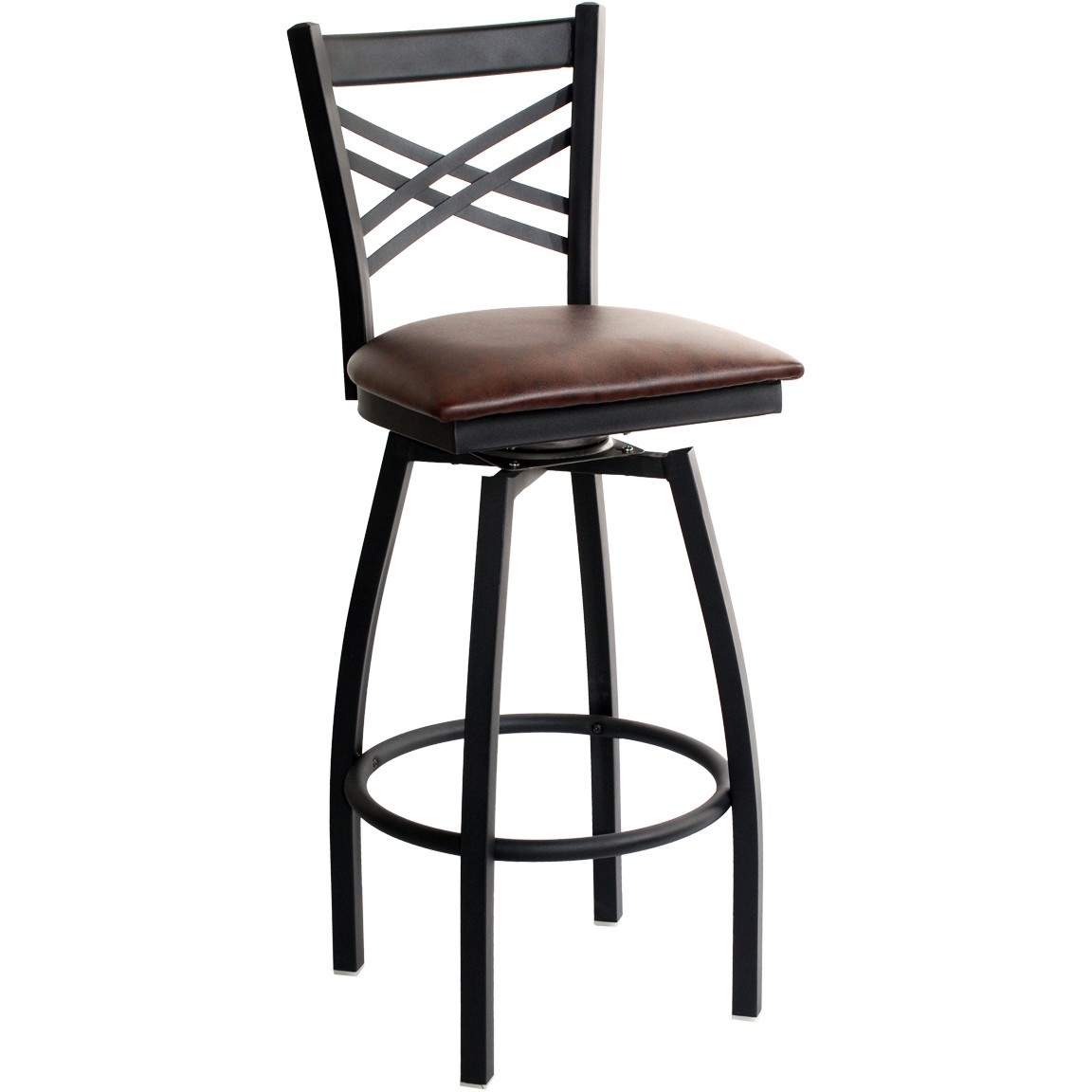 Swivel X Back Metal Bar Stool
