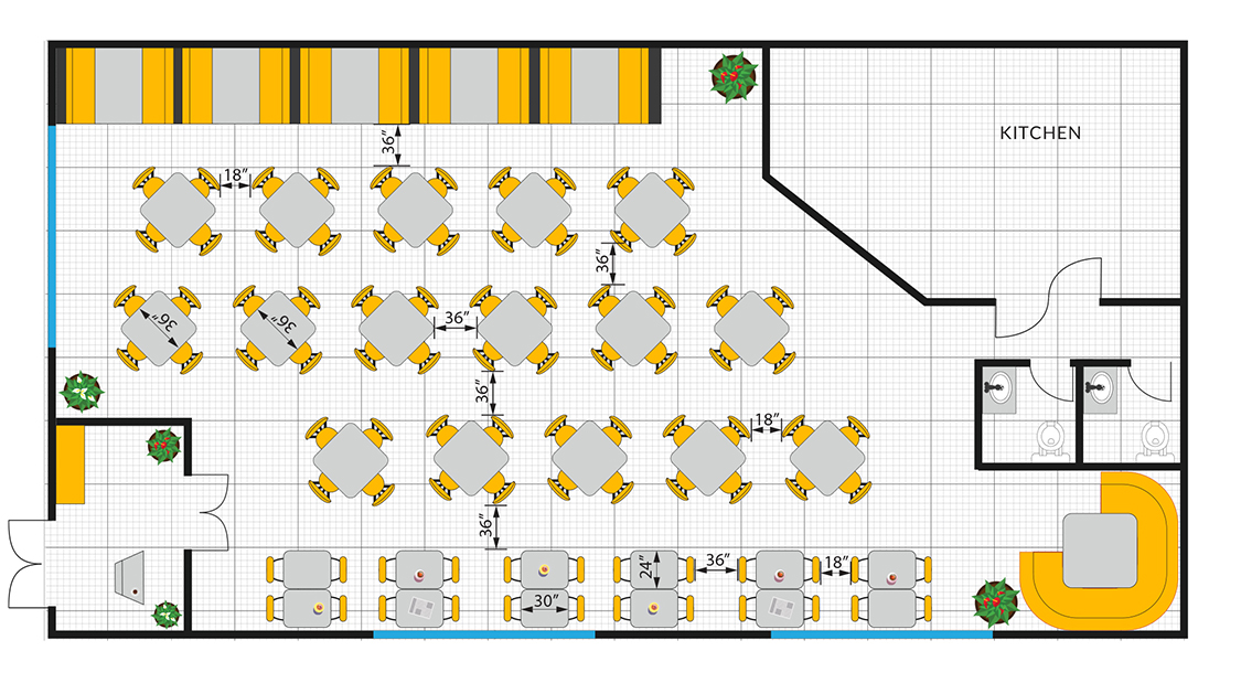 standard restaurant floor plan